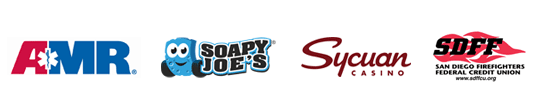 Logo: Battalion Sponsor - AMR, SDFFCU, Soapy Joes, Sycuan Casino