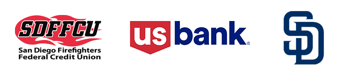 Logo: Battalion Sponsors - US Bank, SDFFCU, San Diego Padres